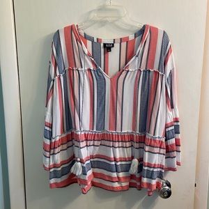 A.n.a. Three Quarter Sleeve Ruffle Top